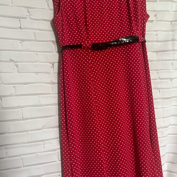 EUC NorthStyle polka dot red dress fit and flare Size 14P runs large fits 10 - Picture 2 of 13